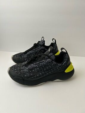 Dior Black & Neon Yellow Women's Slip-On Sneakers